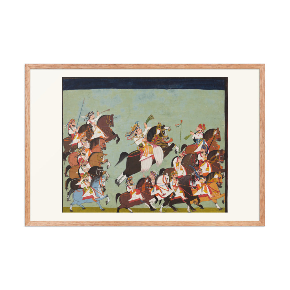 Maharaja Balwant Singh of Ratlam (r. 1825–57) in Procession with His — Restored Rajput Wall Art — view 9