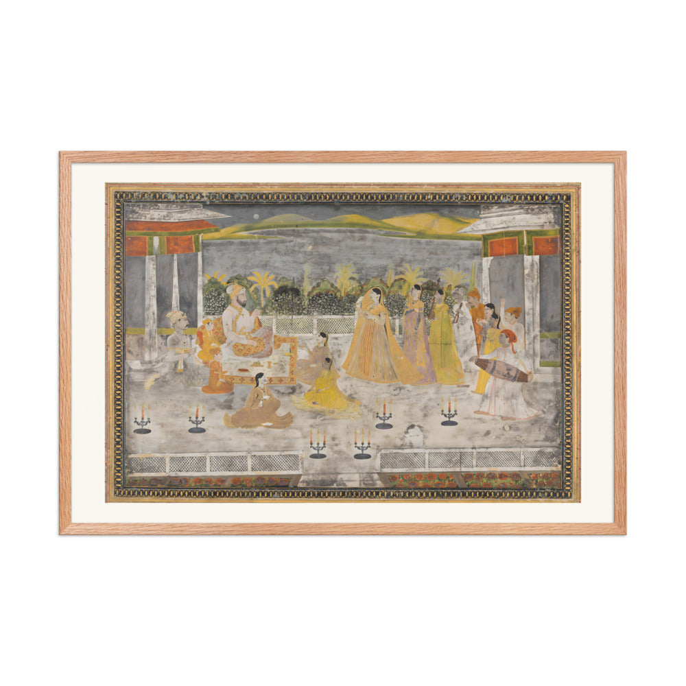 A Palace Garden Gathering — Restored Mughal Wall Art — view 9