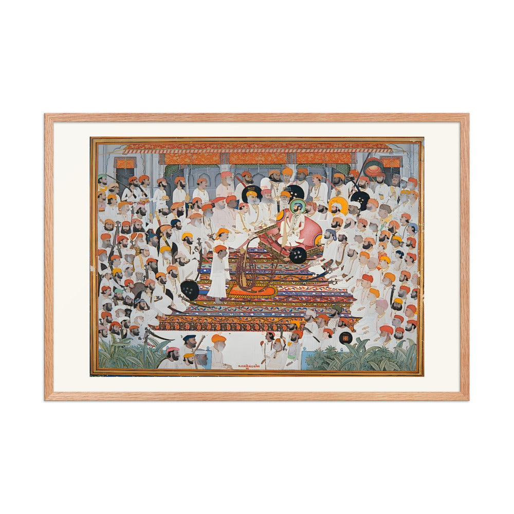 The Darbar of Raja Bakhtawar Singh of Alwar — Restored Rajput Wall Art — view 9