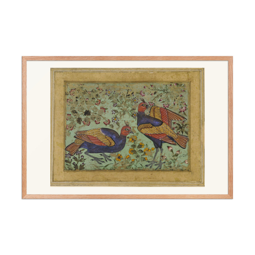 Two Pheasants — Restored Mughal Wall Art — view 9
