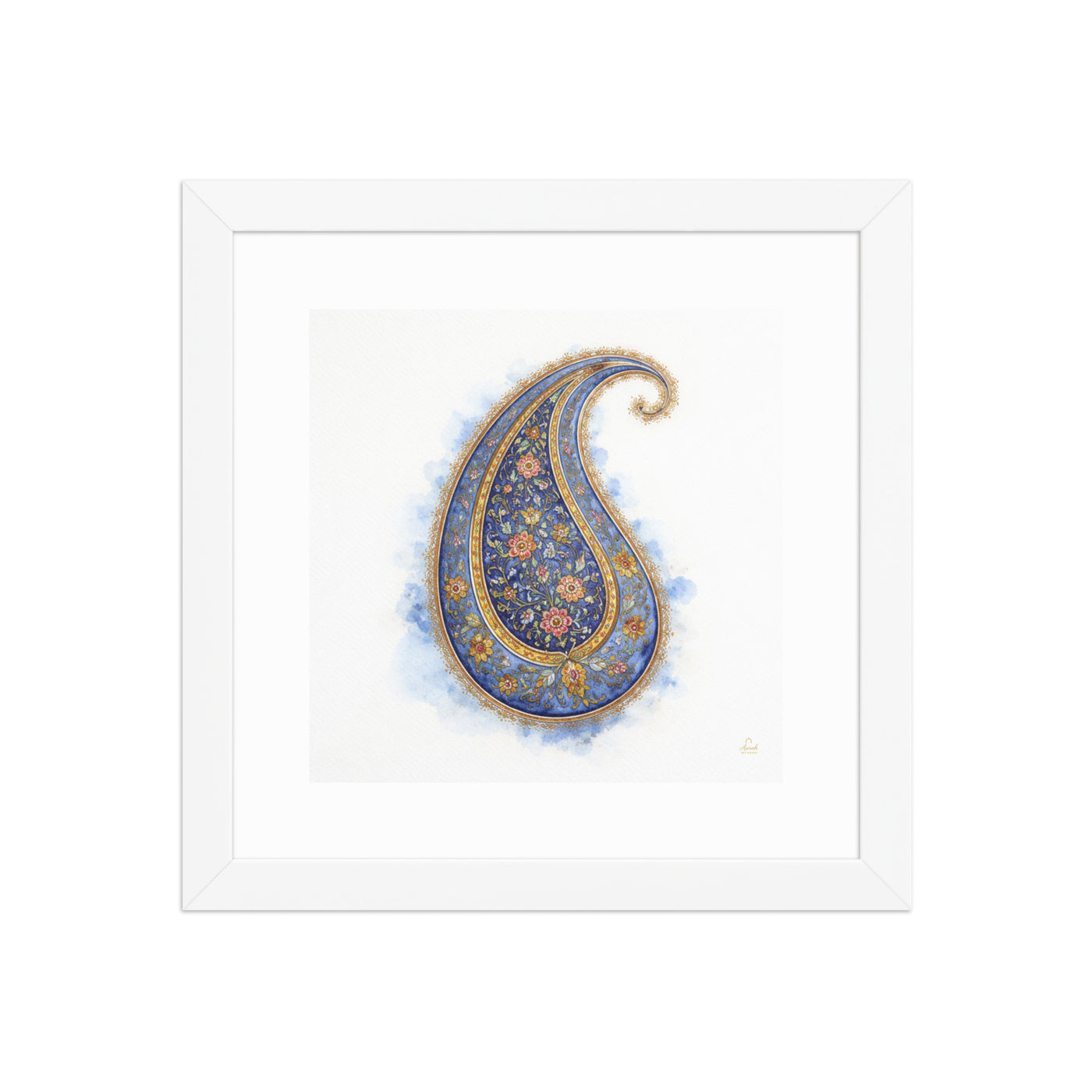 Boteh Paisley Mughal Wall Art | Persian Inspired Floral Print for Elegant Home Decor — view 4
