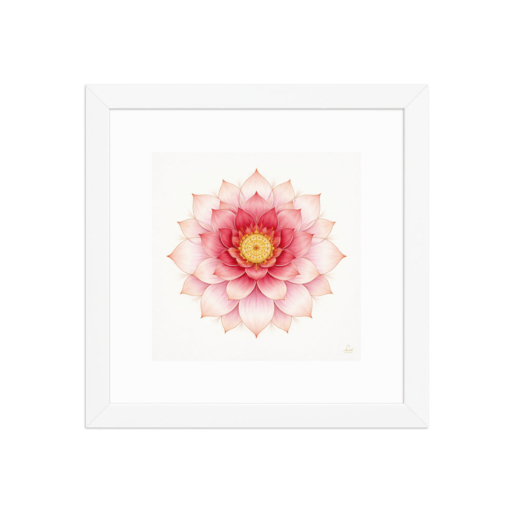 Rosette of Noor – Mughal Lotus Mandala Canvas in Pink and Gold — view 6