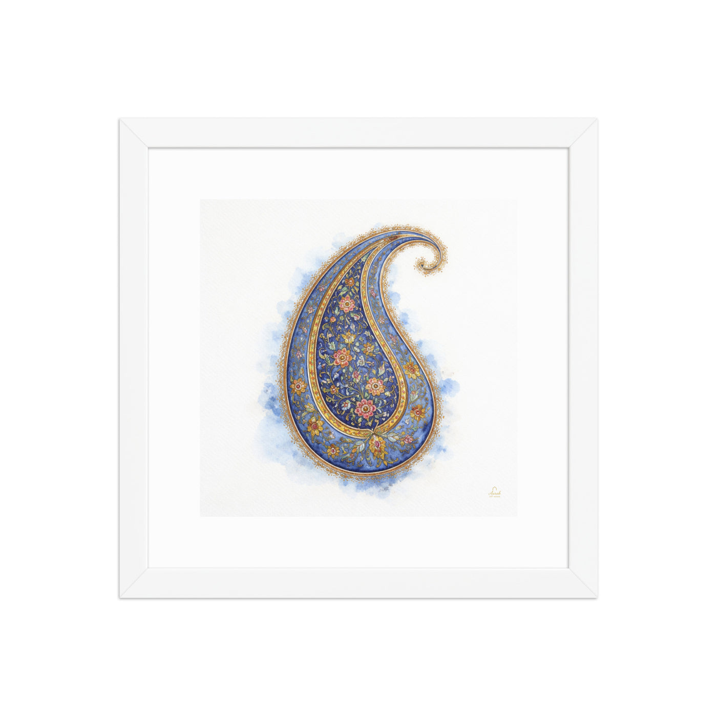 Boteh Paisley Mughal Wall Art | Persian Inspired Floral Print for Elegant Home Decor — view 12