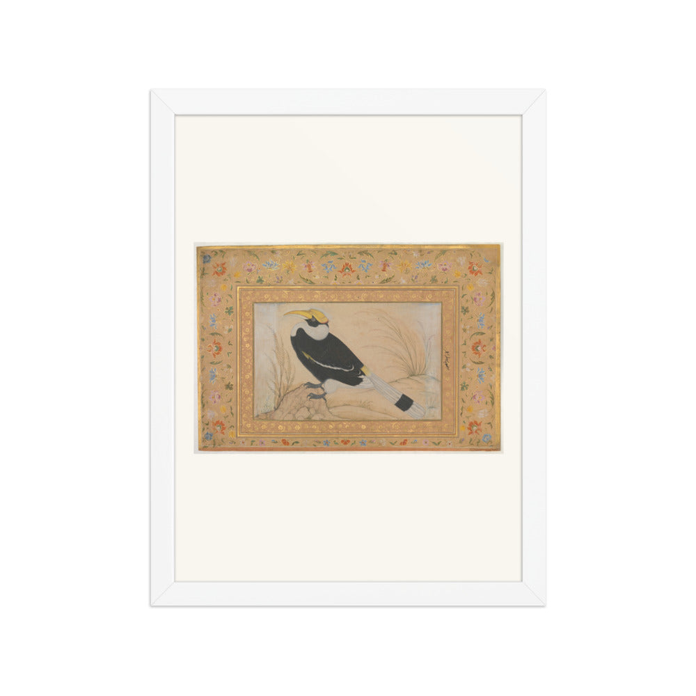Great Hornbill — Shah Jahan Album Folio | Restored Mughal Wall Art — view 6