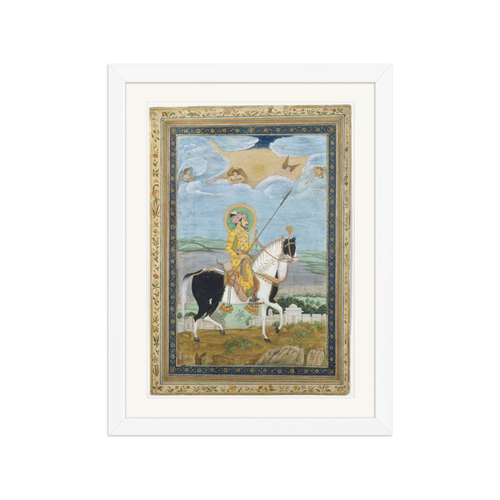 Portrait of Shah Jahan on Horseback | Restored Mughal Wall Art — view 6