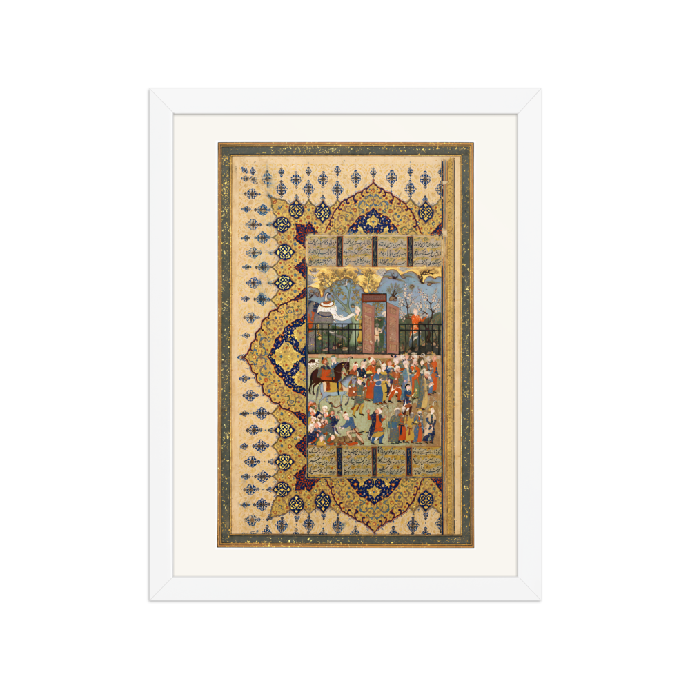 King Luhrasp Ascends the Throne — Shiraz Shahnama | Restored Persian Wall Art — view 3