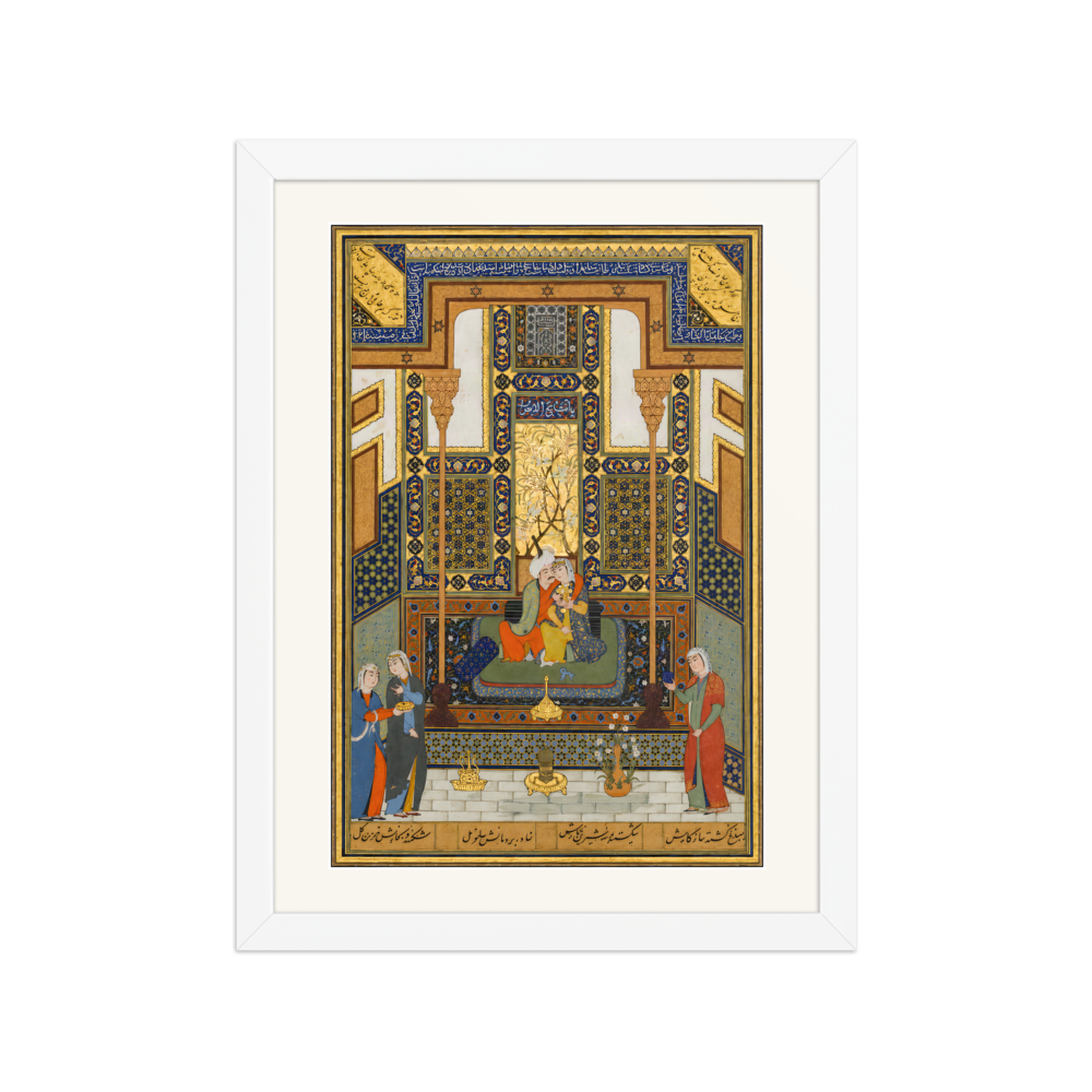 The Marriage of Khusrau and Shirin — Herat, 1525 | Restored Persian Wall Art — view 3