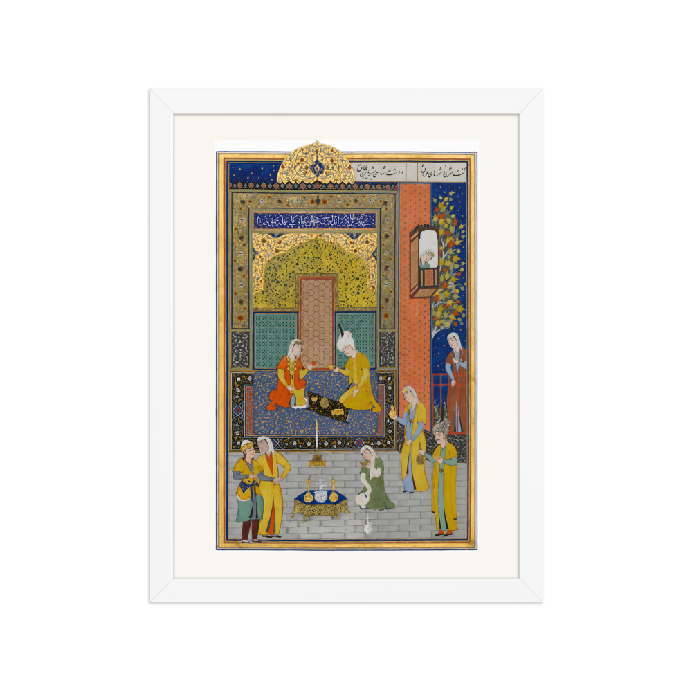 Bahram Gur in the Yellow Palace on Sunday — Herat, 1525 | Restored Persian Wall Art — view 3