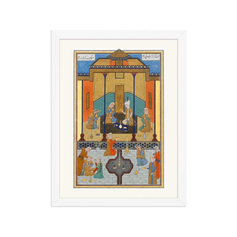 Bahram Gur in the Sandal Palace on Thursday — Herat, 1525 | Restored Persian Wall Art — view 3
