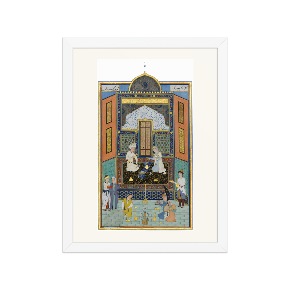 Bahram Gur in the White Palace on Friday — Herat, 1525 | Restored Persian Wall Art — view 3