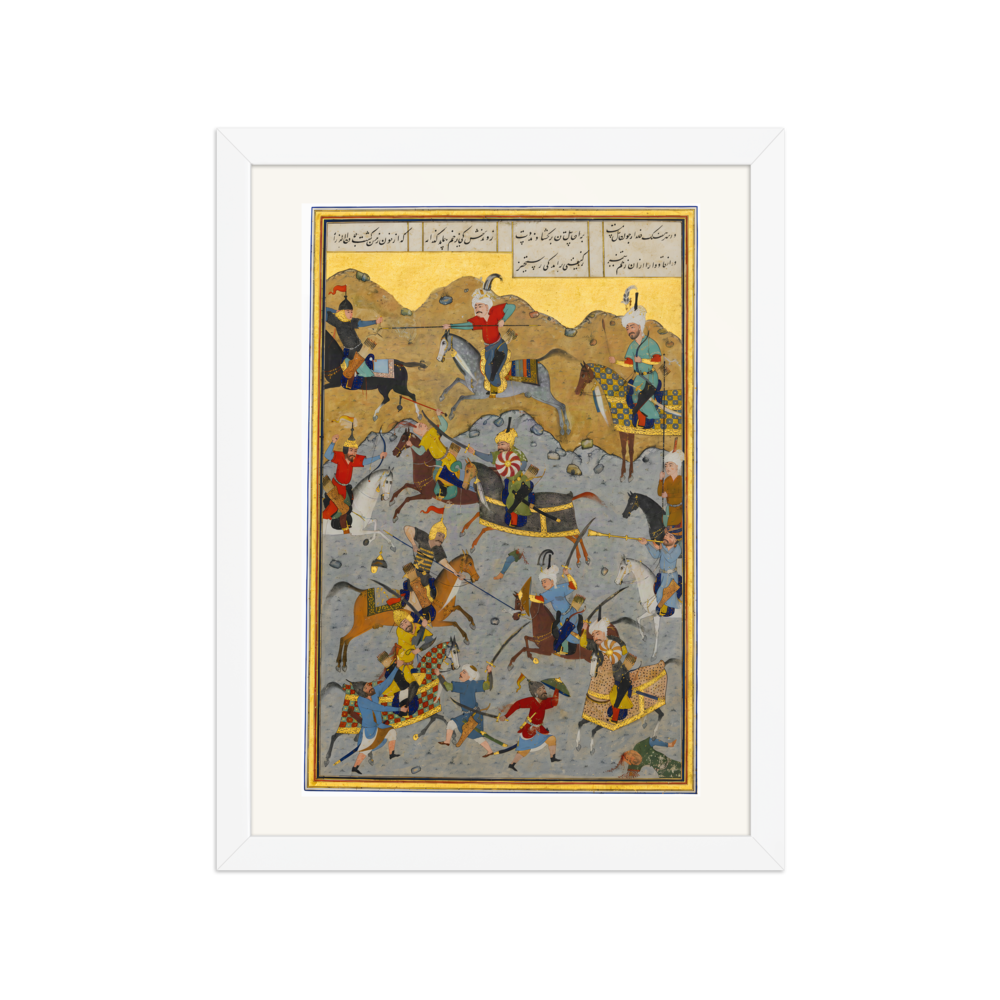 The Battle between Alexander and Darius — Herat, 1525 | Restored Persian Wall Art — view 3