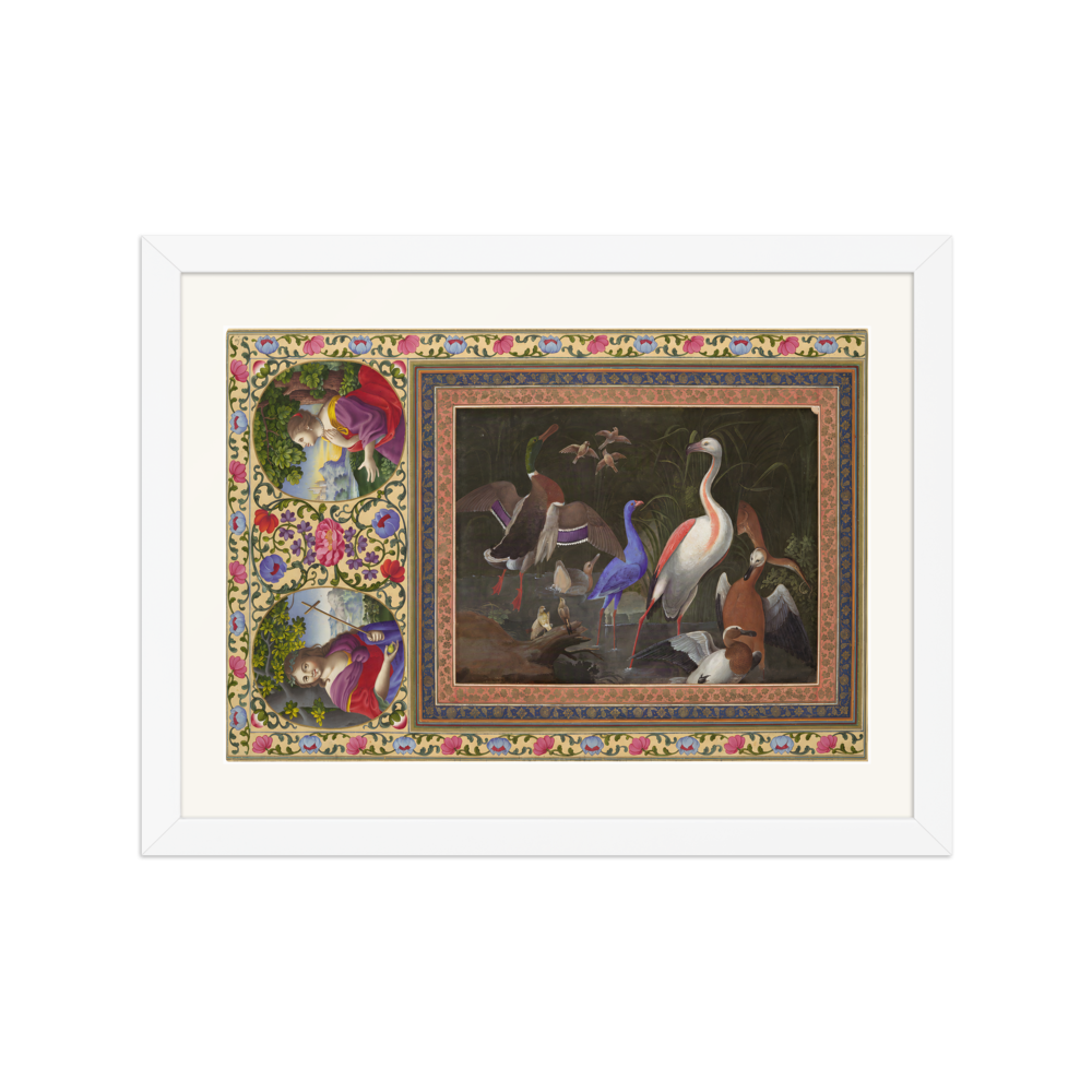 Aquatic Birds at a Pool — Davis Album | Restored Persian Wall Art — view 3