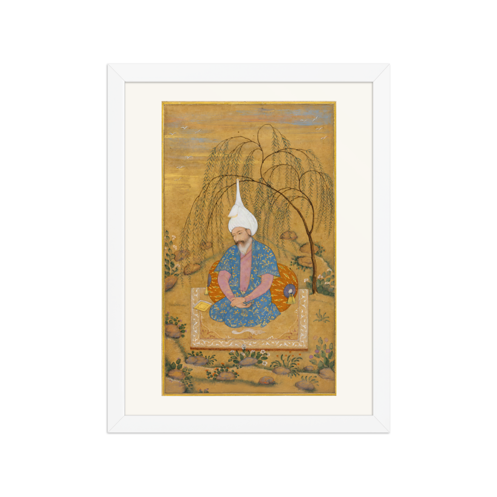 Shah Tahmasp Seated beneath a Willow — Safavid Qazvin | Restored Persian Wall Art — view 3