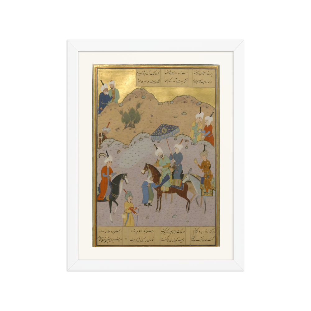 Sultan Sanjar and the Old Woman — Khamsa of Nizami, Herat | Restored Persian Wall Art — view 3