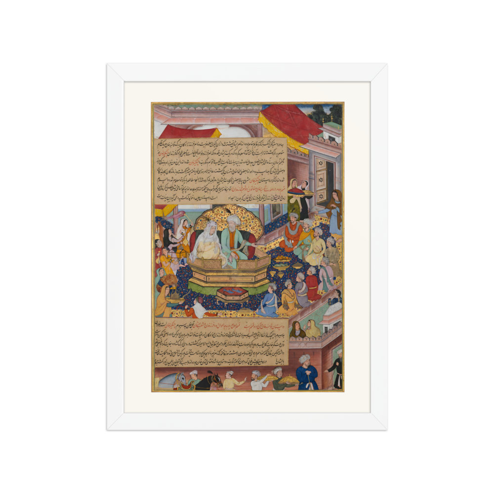 Tumanba Khan, His Wife and His Nine Sons — Chingiznama | Restored Mughal Wall Art — view 3