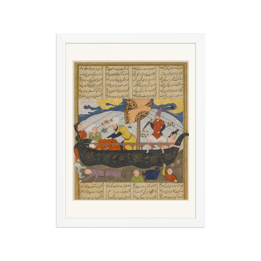 Amr Casts the Infidels into the Sea — Khavarannama, Shiraz | Restored Persian Wall Art — view 3