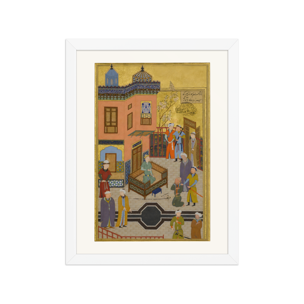 The Beggar Who Loved a Prince — Mantiq al-Tayr, Herat | Restored Persian Wall Art — view 3