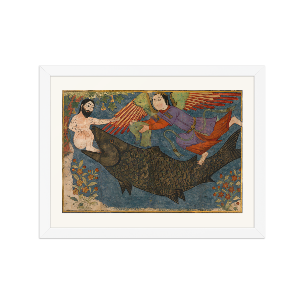 Jonah and the Whale — Ilkhanid Iran, about 1400 | Restored Persian Wall Art — view 3