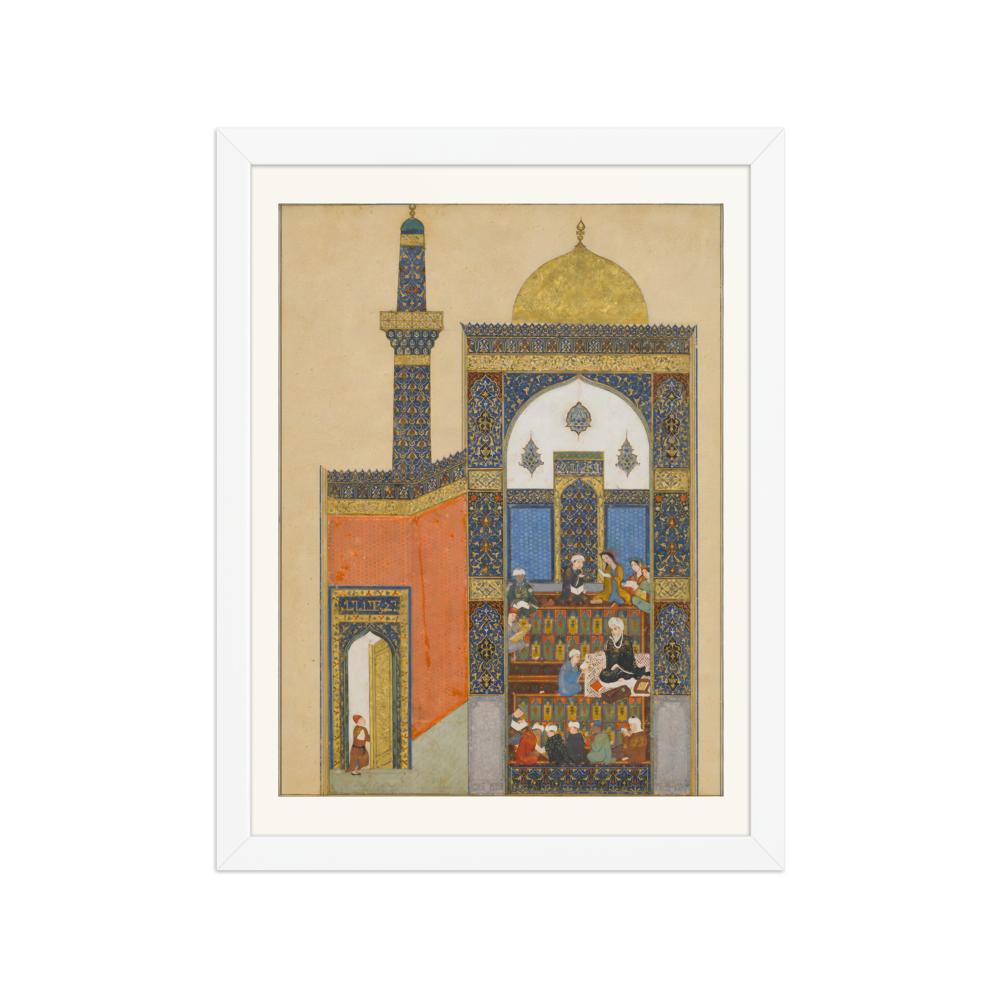 Laila and Majnun at School — Khamsa of Nizami, Herat 1432 | Restored Persian Wall Art — view 3