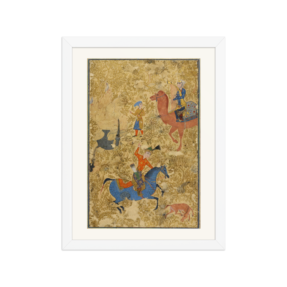 Bahram Gur and Azada — Safavid Shahnama | Restored Persian Wall Art — view 3