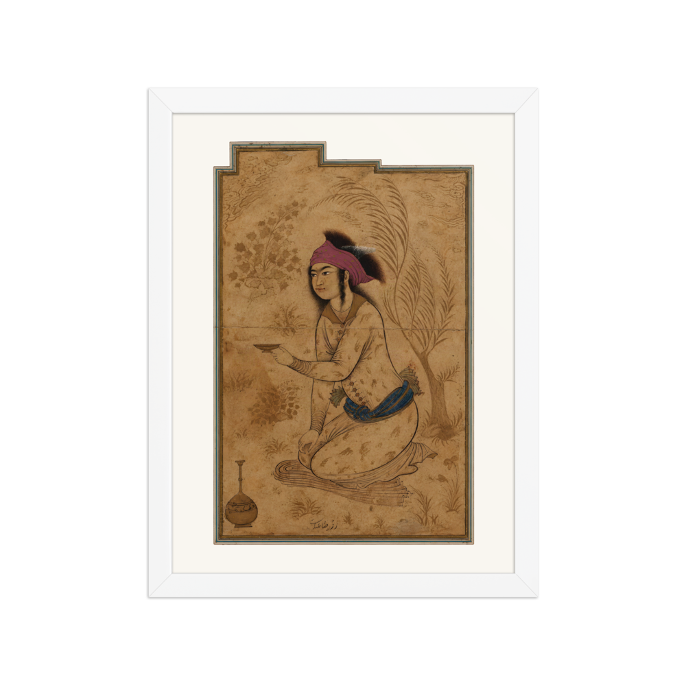 Youth Kneeling with a Wine-Cup — Isfahan School — view 3