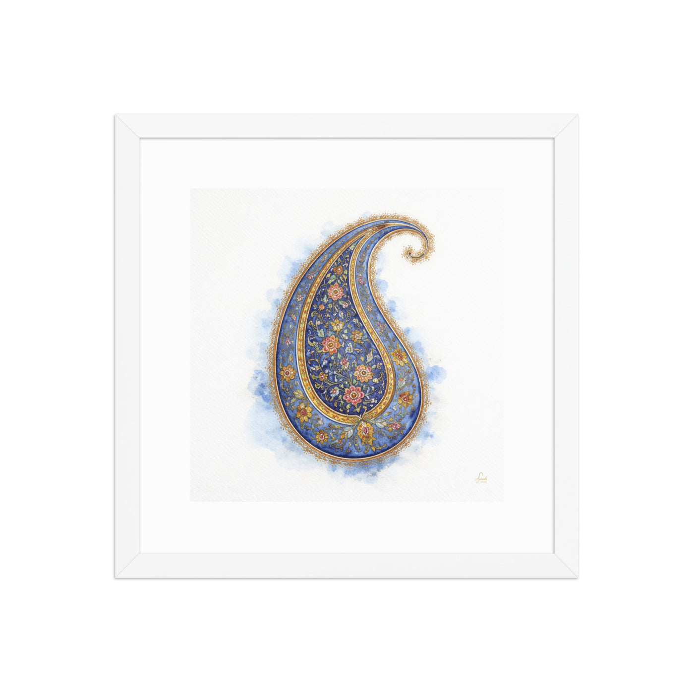 Boteh Paisley Mughal Wall Art | Persian Inspired Floral Print for Elegant Home Decor — view 13