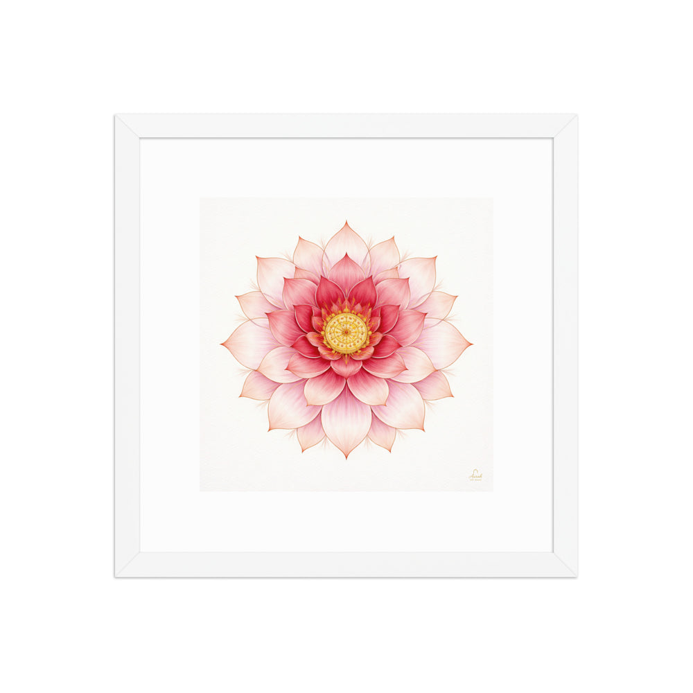 Rosette of Noor – Mughal Lotus Mandala Canvas in Pink and Gold — view 9
