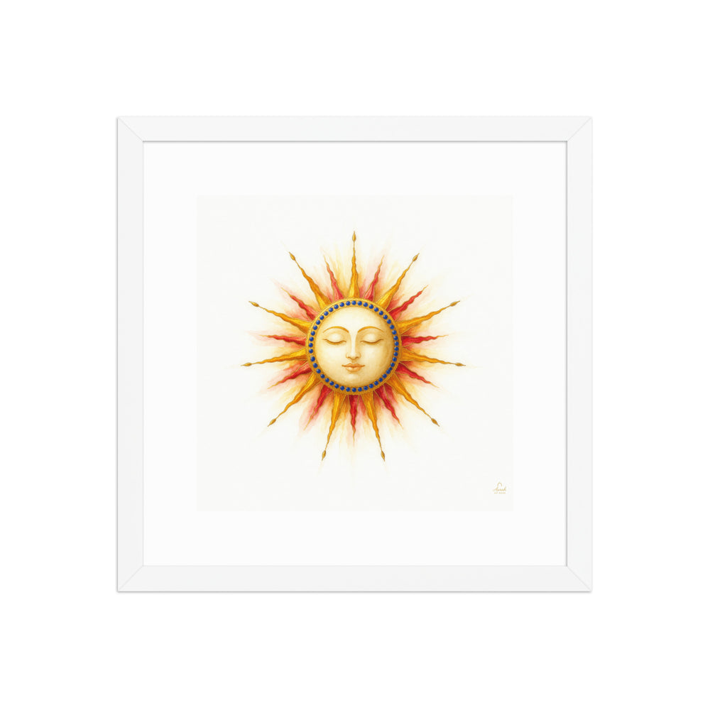 Mughal Celestial Sun Face Canvas Art – Golden Cosmic Wall Decor — view 6