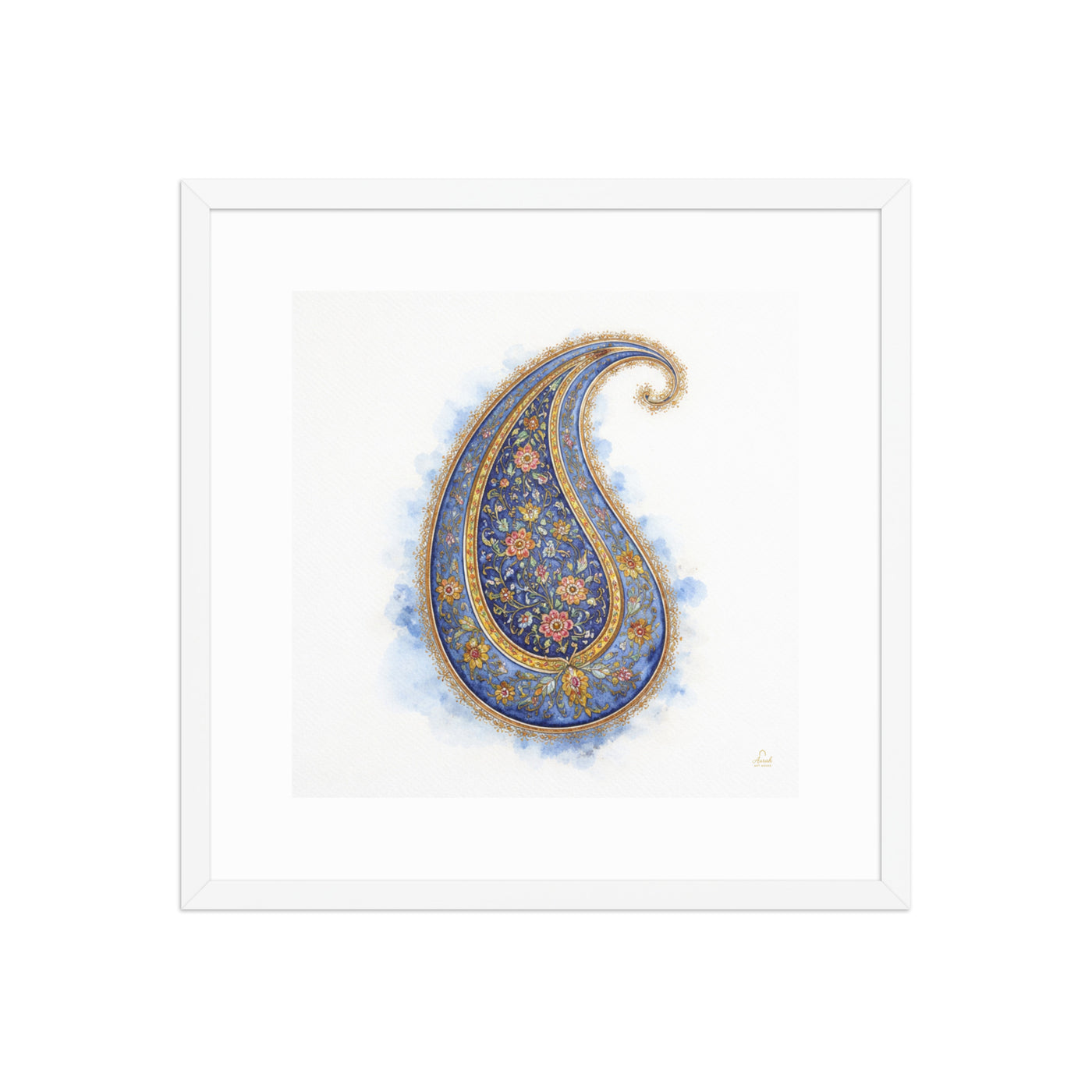 Boteh Paisley Mughal Wall Art | Persian Inspired Floral Print for Elegant Home Decor — view 15