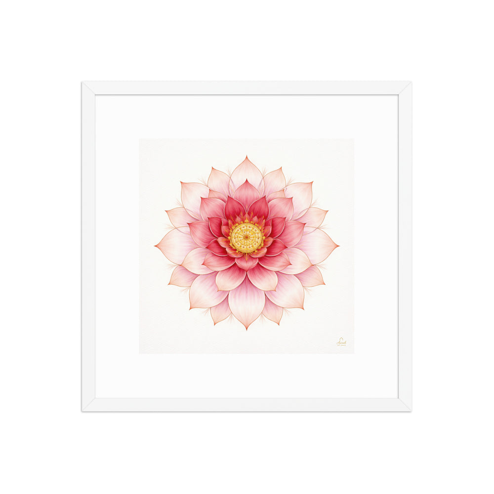 Rosette of Noor – Mughal Lotus Mandala Canvas in Pink and Gold — view 3