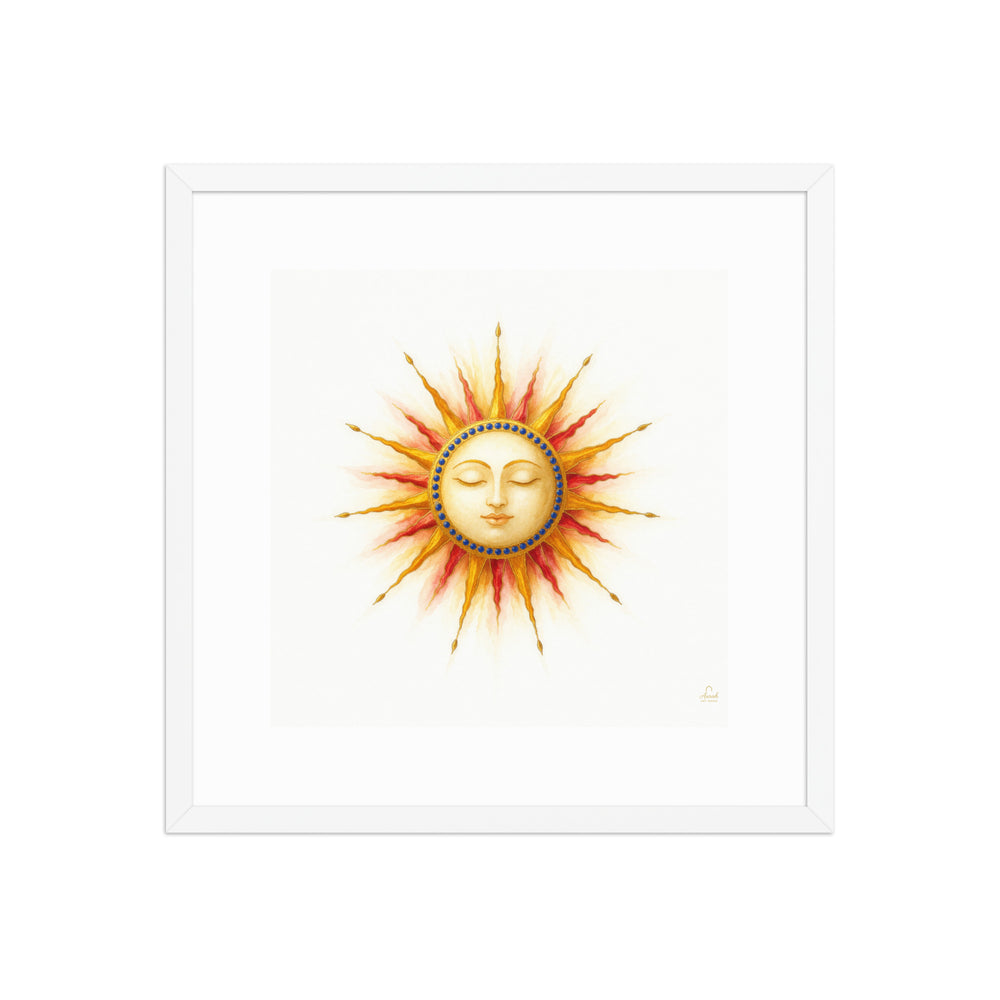 Mughal Celestial Sun Face Canvas Art – Golden Cosmic Wall Decor — view 9