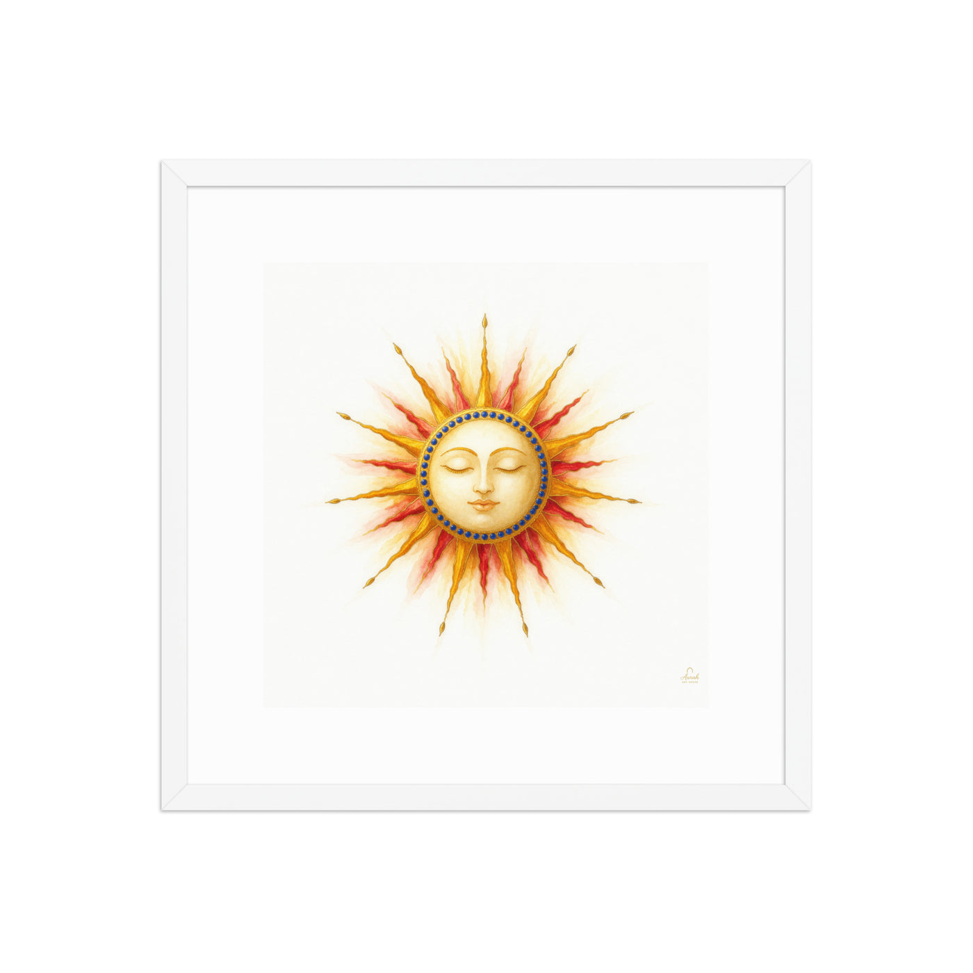 Mughal Celestial Sun Face Canvas Art – Golden Cosmic Wall Decor — view 9