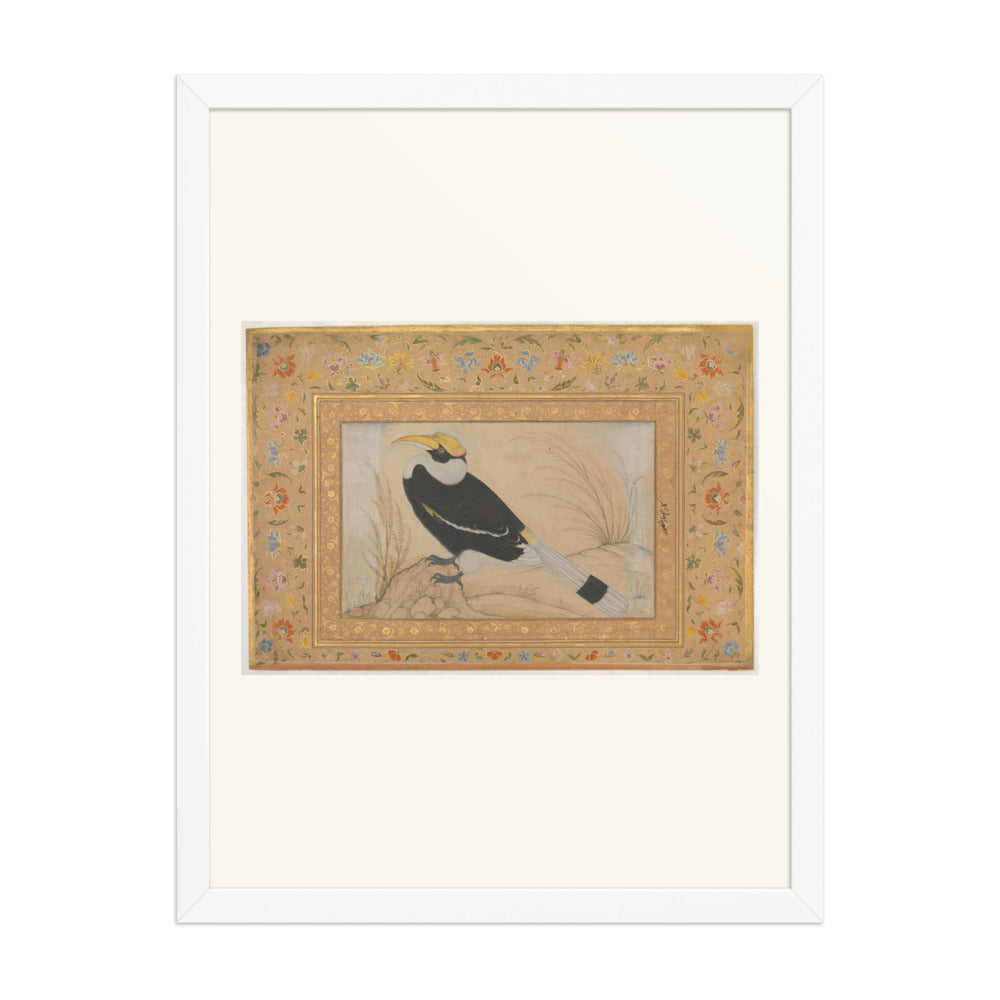Great Hornbill — Shah Jahan Album Folio | Restored Mughal Wall Art — view 5