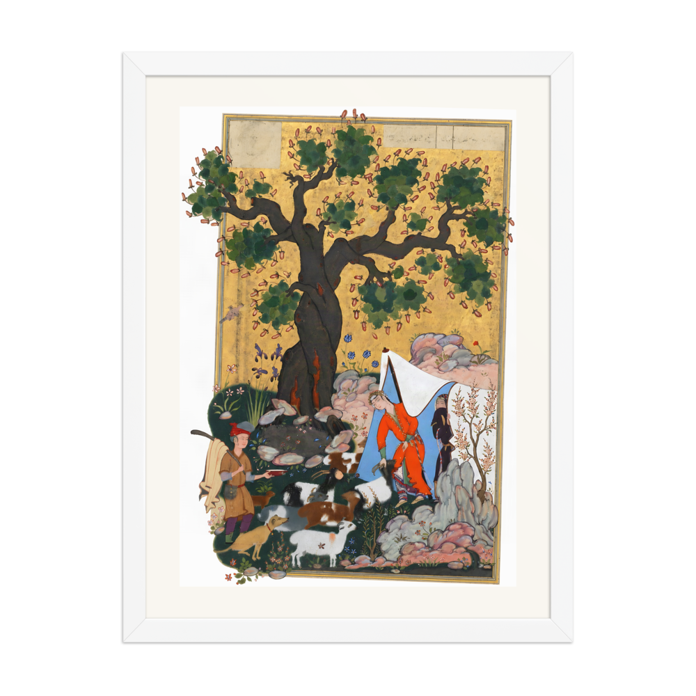 Majnun Comes Before Layli Disguised as a Sheep | Restored Persian Miniature — view 6