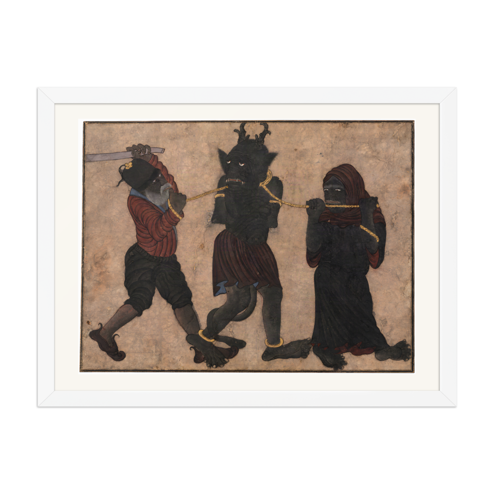 Demon in Chains — Timurid Album Leaf | Restored Persian Wall Art — view 6
