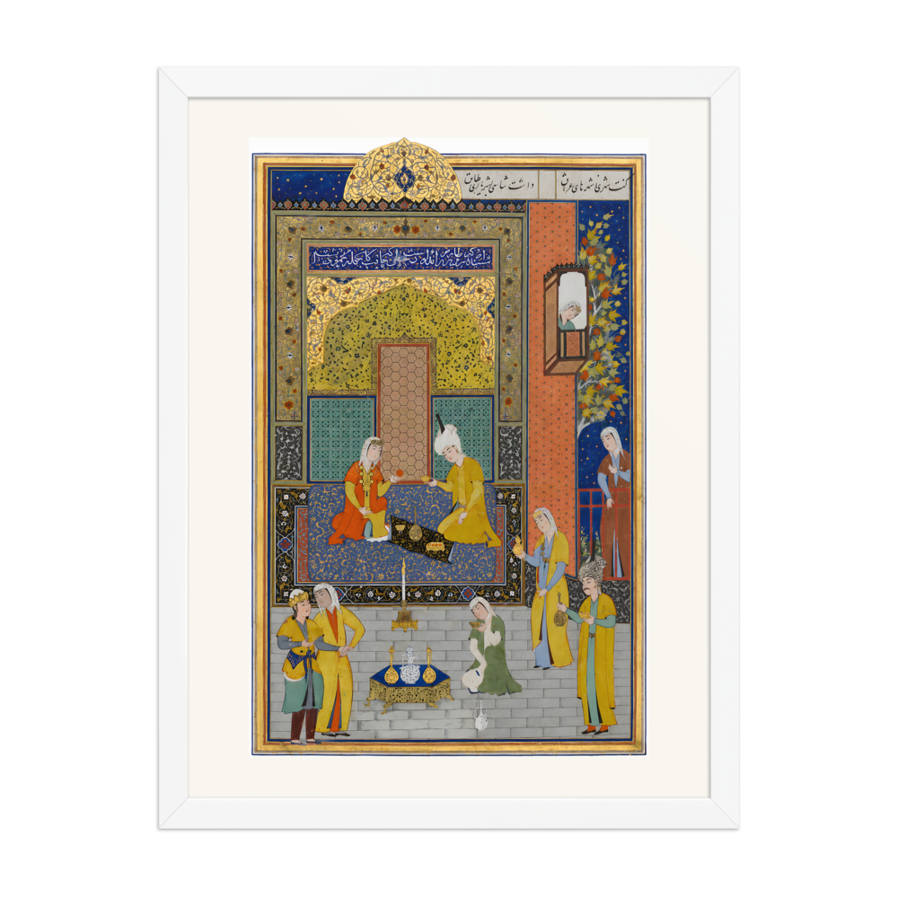 Bahram Gur in the Yellow Palace on Sunday — Herat, 1525 | Restored Persian Wall Art — view 6