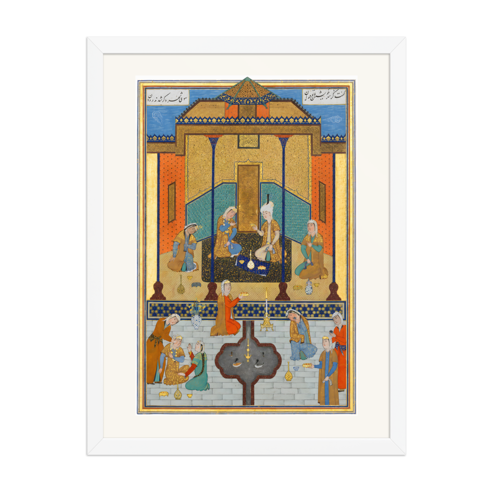 Bahram Gur in the Sandal Palace on Thursday — Herat, 1525 | Restored Persian Wall Art — view 6