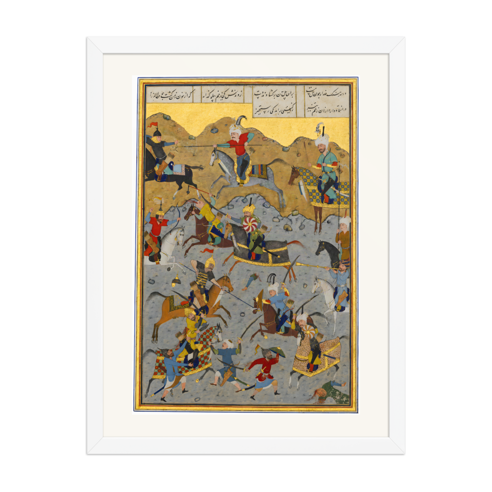 The Battle between Alexander and Darius — Herat, 1525 | Restored Persian Wall Art — view 6
