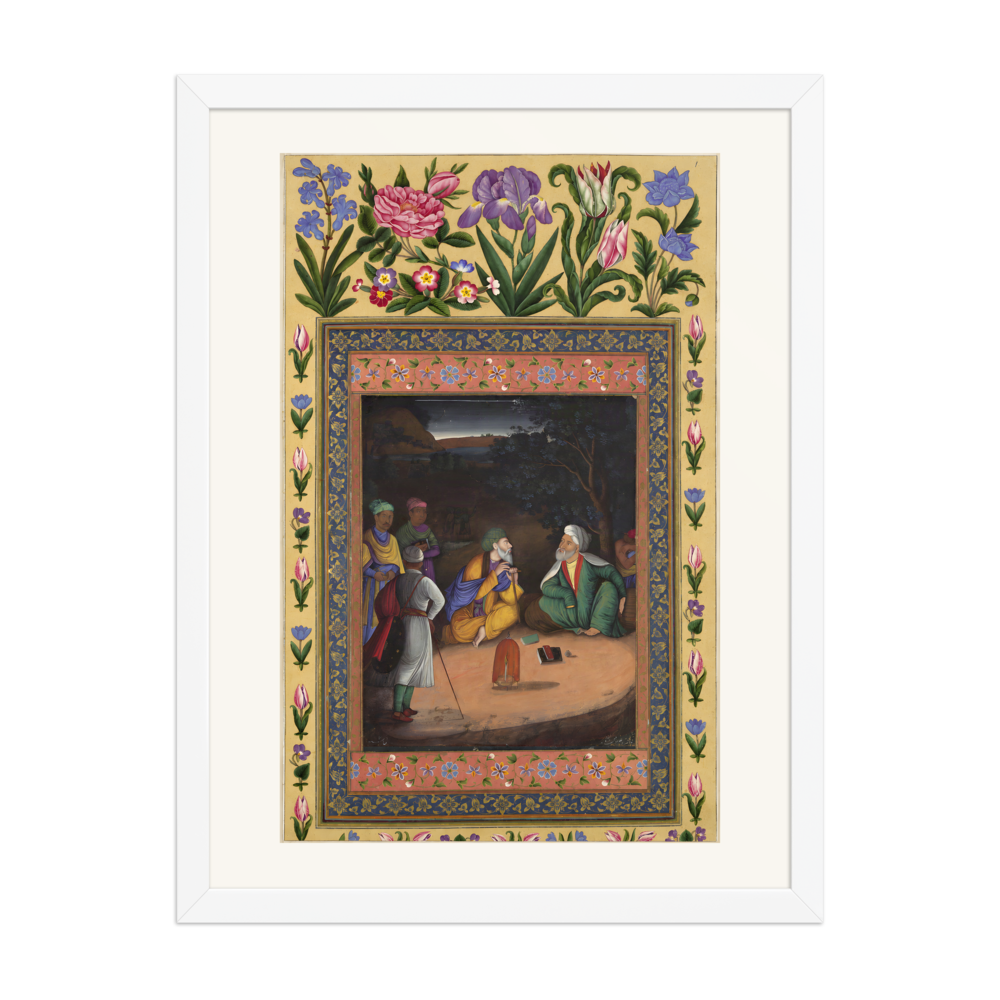 A Night-time Gathering — Davis Album, 1664 | Restored Persian Wall Art — view 6