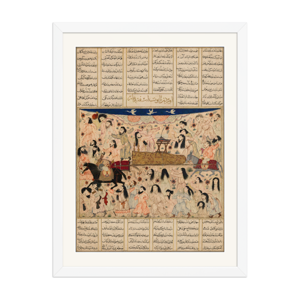 The Funeral of Isfandiyar — Shahnama, Tabriz 1330s | Restored Persian Wall Art — view 6
