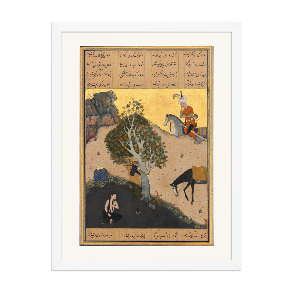 Khusrau Catches Sight of Shirin Bathing — Herat, 1525 | Restored Persian Wall Art — view 6