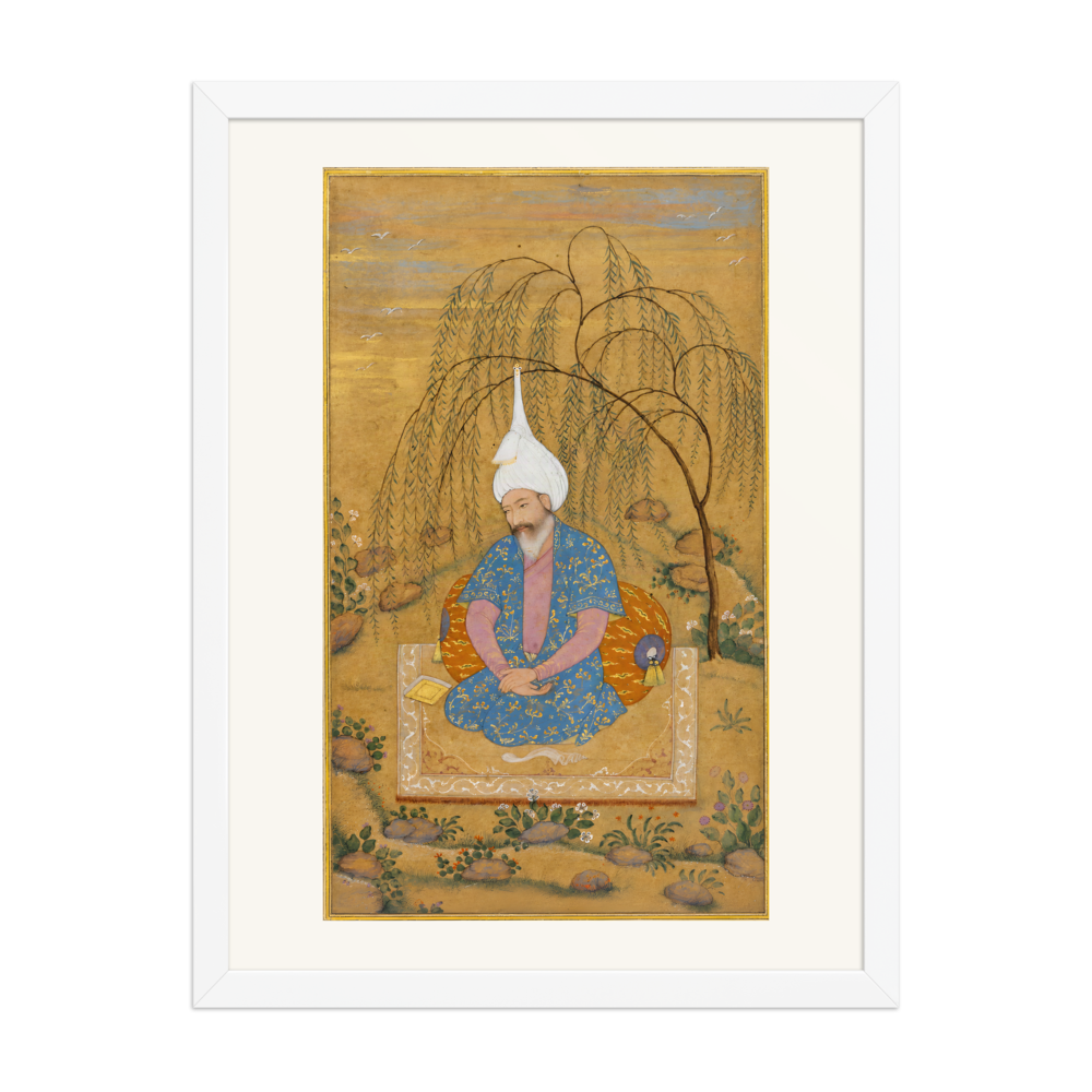Shah Tahmasp Seated beneath a Willow — Safavid Qazvin | Restored Persian Wall Art — view 6