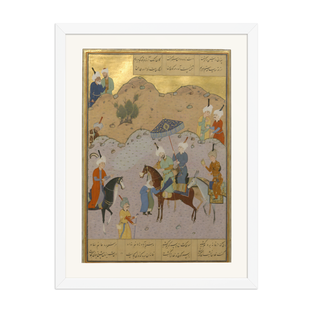 Sultan Sanjar and the Old Woman — Khamsa of Nizami, Herat | Restored Persian Wall Art — view 6