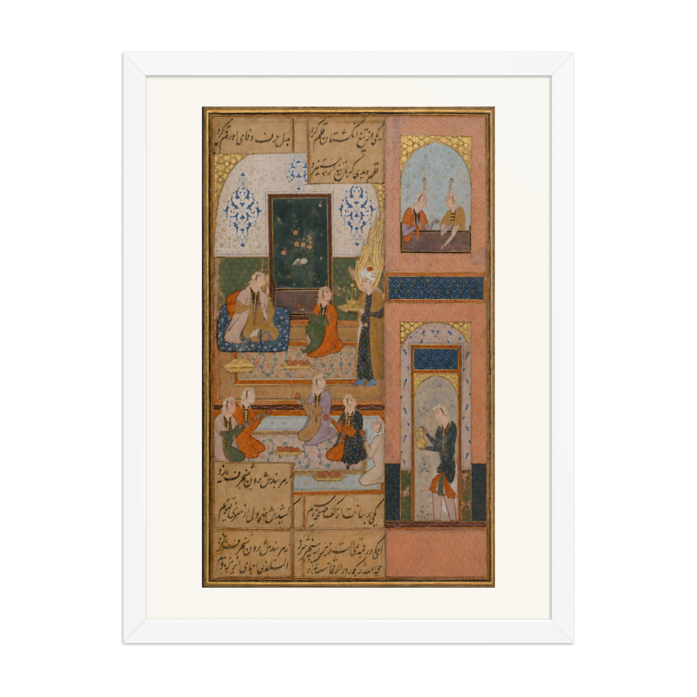 Yusuf Summoned to Zulaykha's Feast | Restored Persian Wall Art — view 6