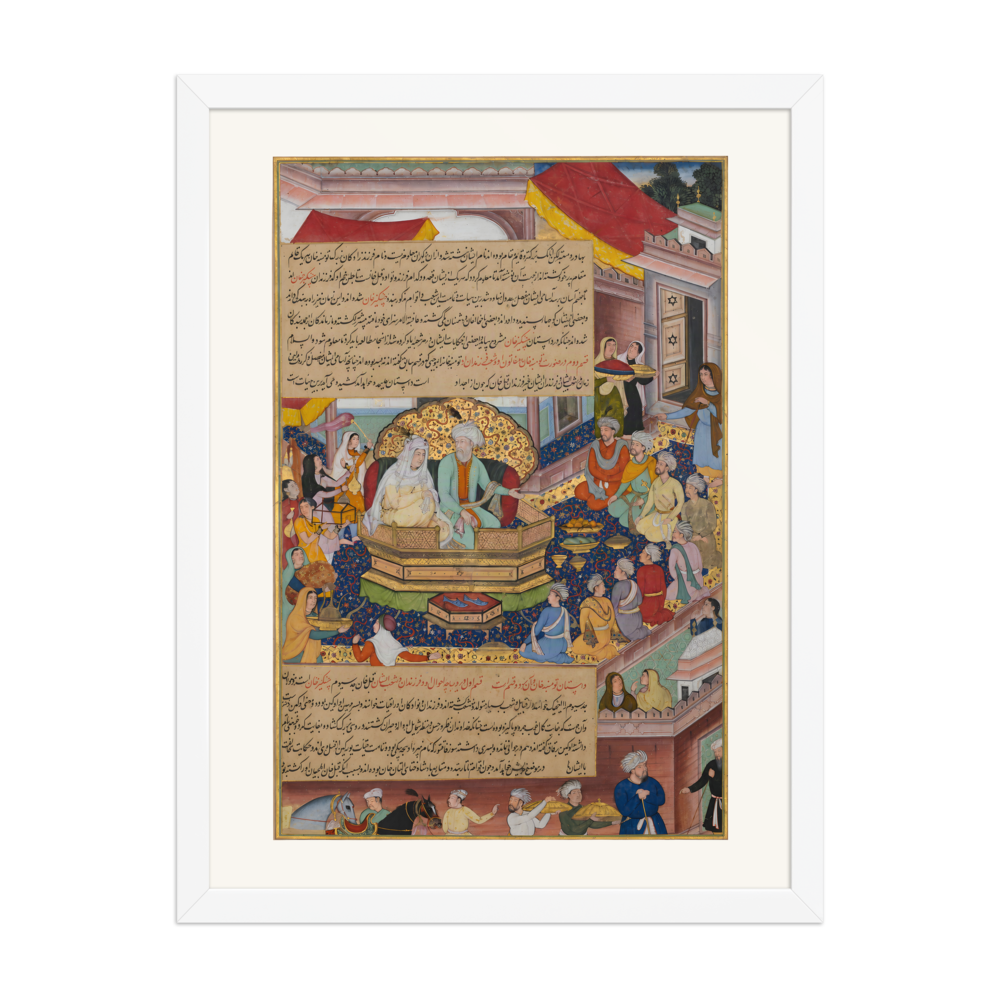 Tumanba Khan, His Wife and His Nine Sons — Chingiznama | Restored Mughal Wall Art — view 6
