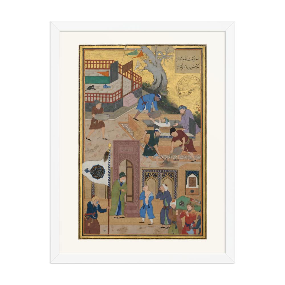 Funeral Procession — Mantiq al-Tayr, Herat | Restored Persian Wall Art — view 6