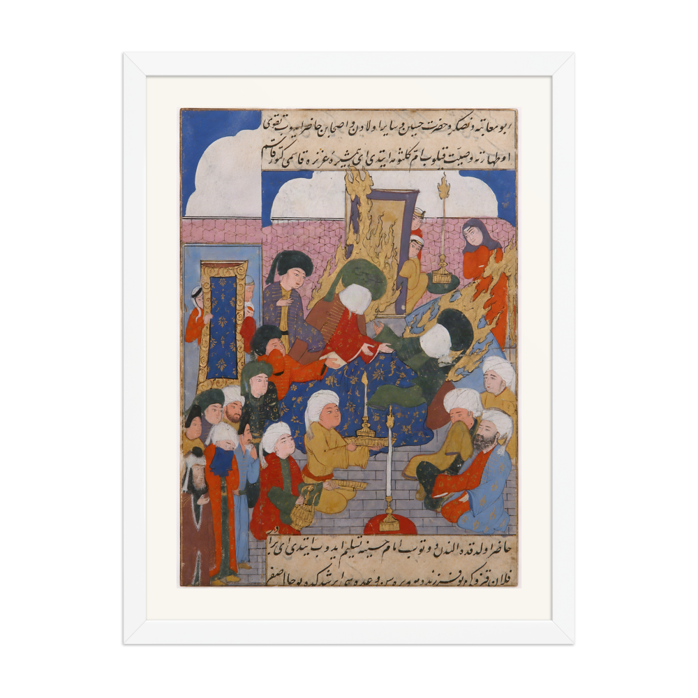 Husayn at the Bedside of Hasan — Ottoman Garden of the Blessed | Restored Persian Wall Art — view 6