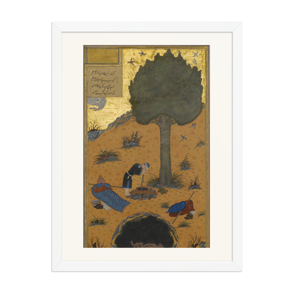The Braggart Drowned in a Well — Haft Paykar, Herat 1430 | Restored Persian Wall Art — view 6