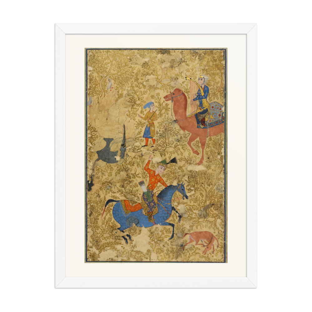 Bahram Gur and Azada — Safavid Shahnama | Restored Persian Wall Art — view 6