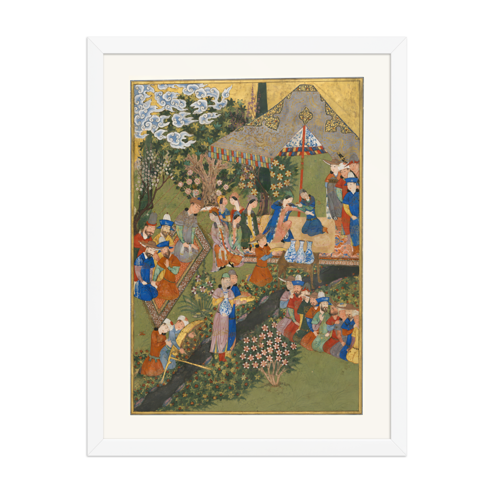 Royal Reception in a Landscape — Shiraz, 1444 (Right Panel) | Restored Persian Wall Art — view 6